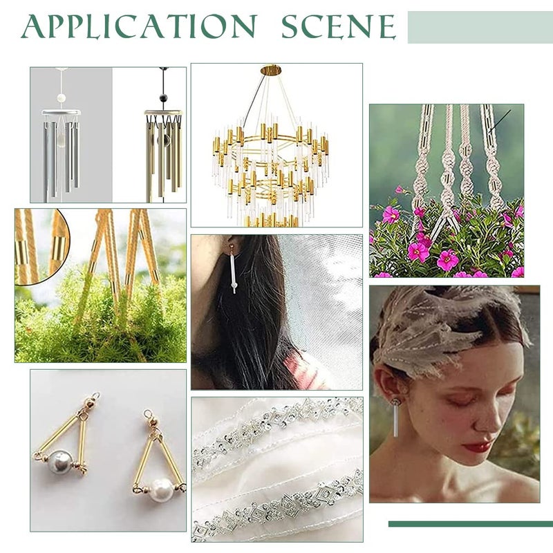 PH PandaHall 50 Pieces Golden Brass Tube Beads Ring Macrame Bead 25x8mm for DIY Sewing Craft and Macrame Wall Hanging Plant Holder Craft - Image 5